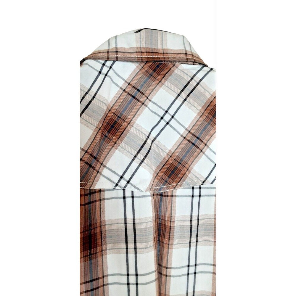 Mens Shirt Size 3XL Venzulia Short‎ Sleeve Snap Button Front Plaid 100% Cotton - Picture 3 of 9